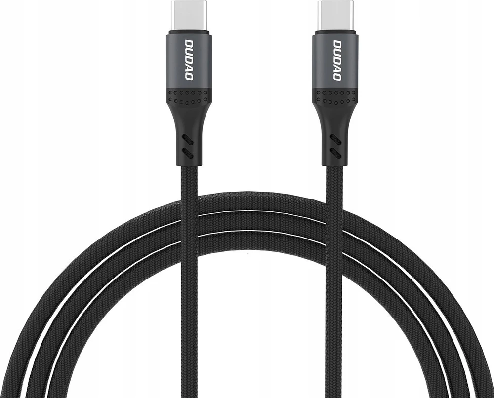 Dudao L3CC USB-C – USB-C 60W 2m pintas kabelis – juodos spalvos