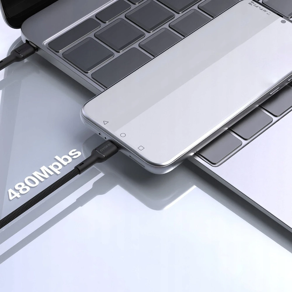 Dudao L9C 65W USB-C – USB-C 2m kabelis – juodos spalvos