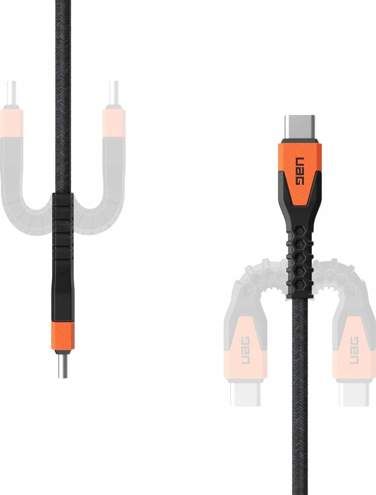 Urban Armor Gear UAG tvirtas USB-C kabelis 60W 1.5m - Oranžinis