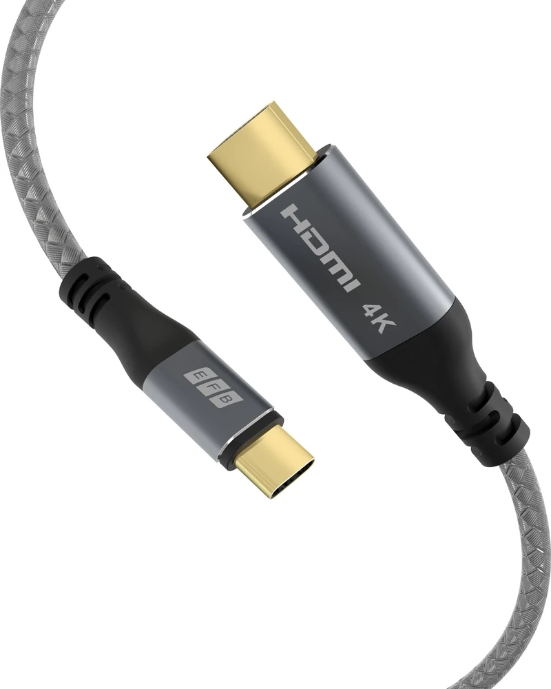 Efb Elektronik Kabelis USB EFB USB-C na HDMI 4K30Hz 1.8m Pilka (USB-HDMI-00001)