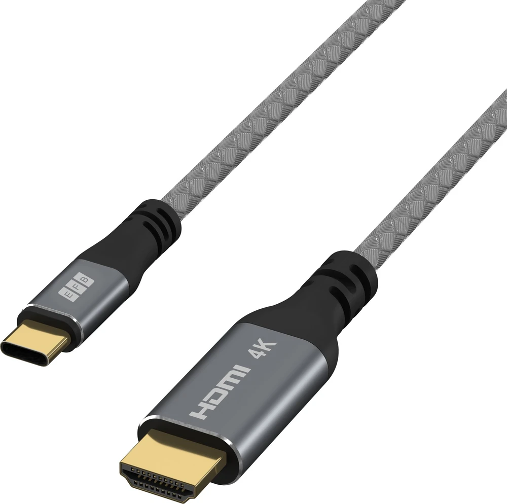 Efb Elektronik Kabelis USB EFB USB-C na HDMI 4K30Hz 1.8m Pilka (USB-HDMI-00001)