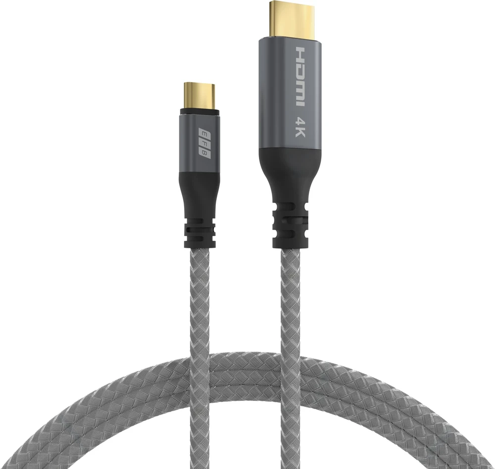 Efb Elektronik Kabelis USB EFB USB-C na HDMI 4K30Hz 1.8m Pilka (USB-HDMI-00001)