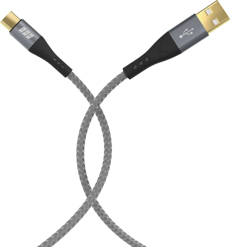 Efb Elektronik Kabelis USB EFB USB-A - USB-C 1 m Juodas (USB-AC-00006)