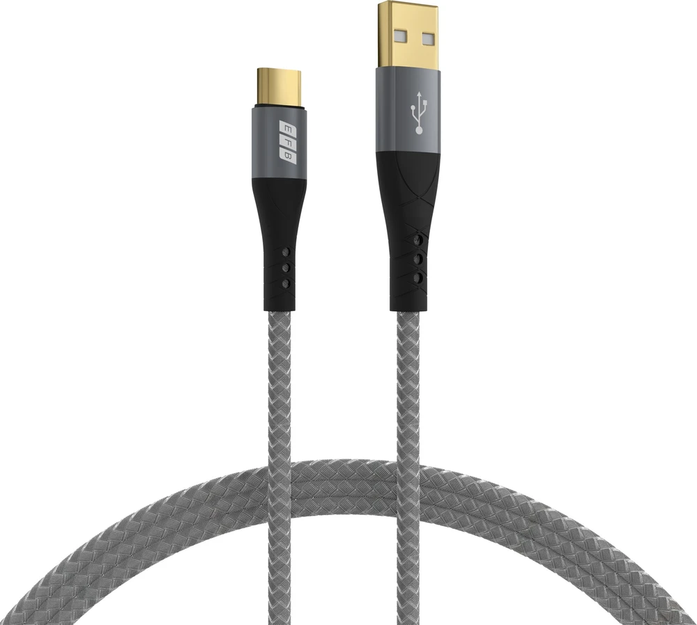 Efb Elektronik Kabelis USB EFB USB-A - USB-C 1 m Juodas (USB-AC-00002)