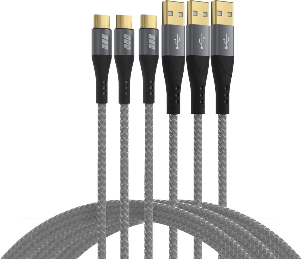 EFB Elektronik USB-AC-00008 USB kabelis USB 2.0 2 m USB A USB C Juodas, Pilkas