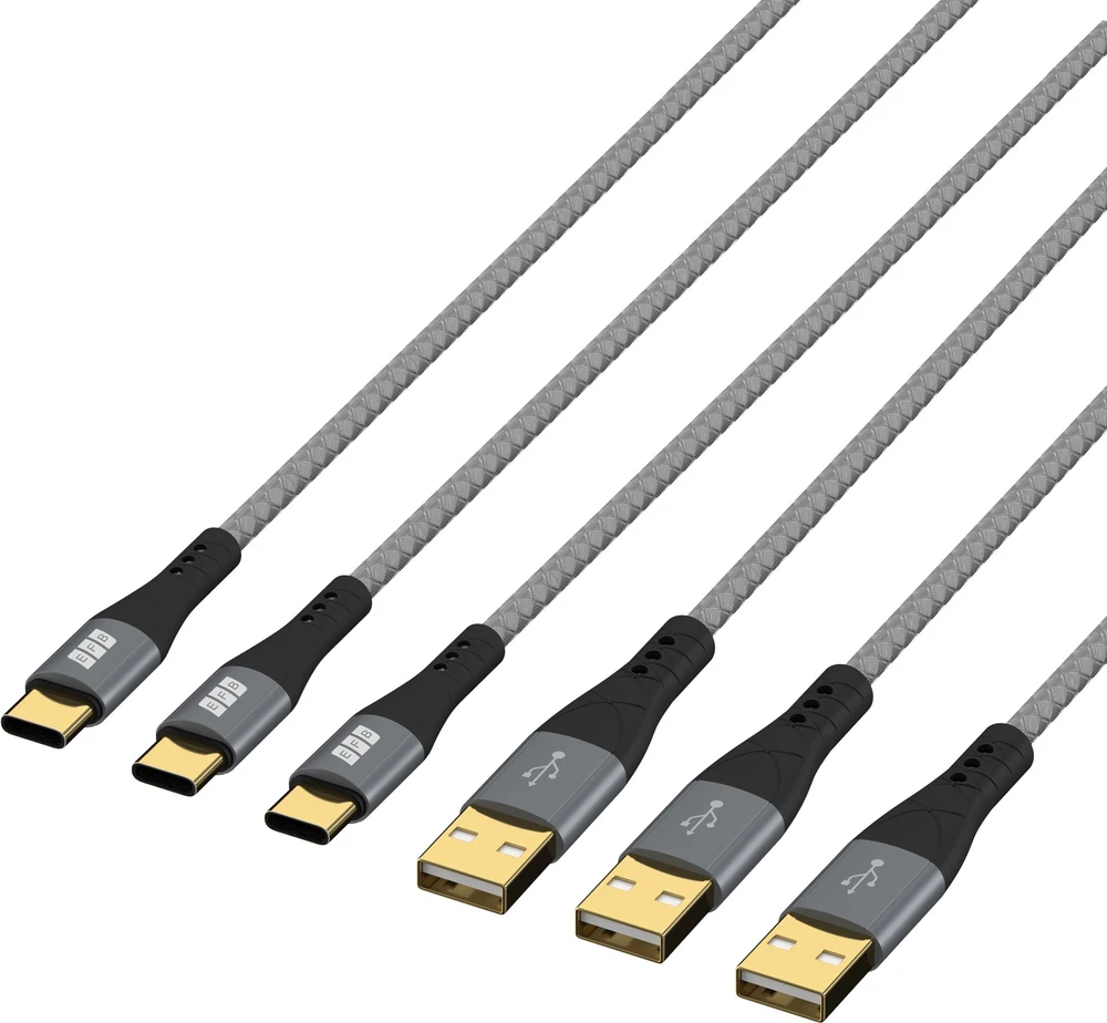 EFB Elektronik USB-AC-00008 USB kabelis USB 2.0 2 m USB A USB C Juodas, Pilkas