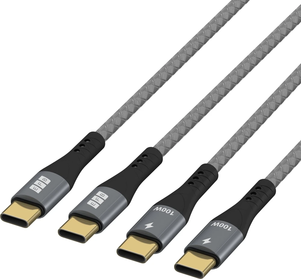 Efb Elektronik Kabelis USB EFB USB-C - USB-C 1 m Juodas (USB-CC-00005)
