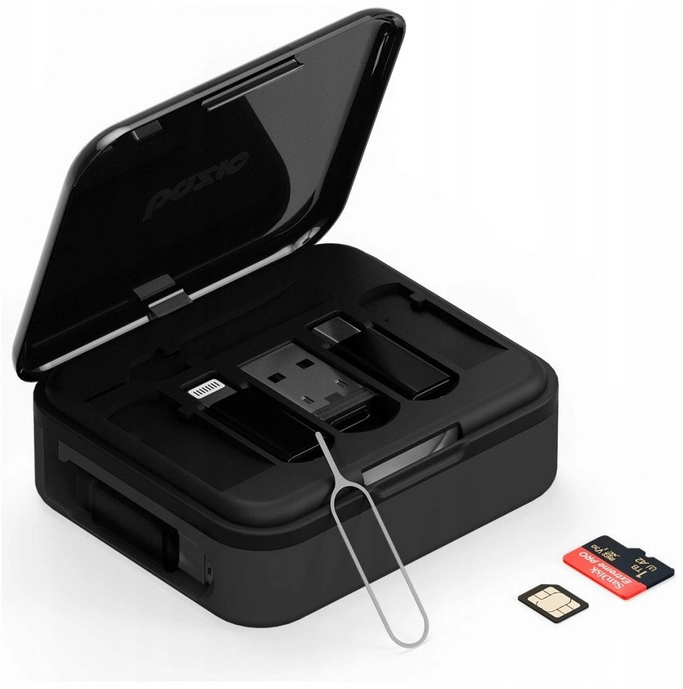 Energea Kabelis Bazic GoCharge Loop 5in1 Lightning, USB-A, Micro USB 1m juodos spalvos