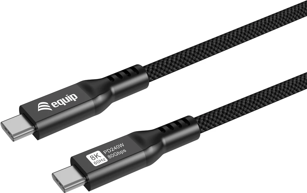 Kabelis USB Equip USB4 Gen 4x2 USB-C 80 Gbit/s 240 W 1.2 m Juodas (128441)