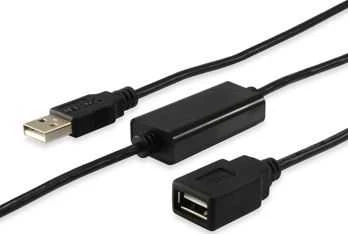 Kabelis USB Equip USB-A - USB-A 10 m Juodas (133310)
