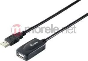 Kabelis USB Equip USB-A - USB-A 15 m Juodas (133311)