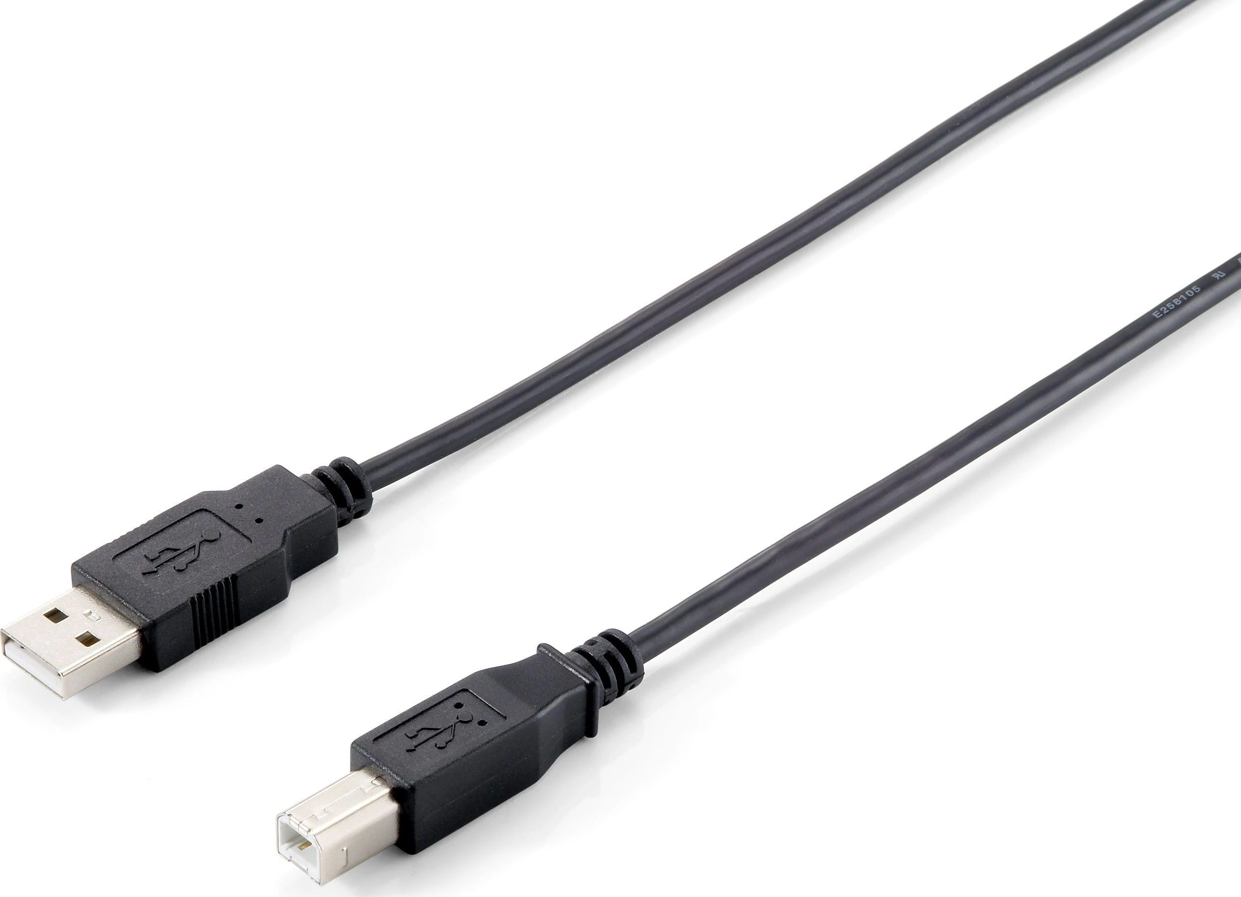 Equip 128860 USB kabelis 1,8 m 2.0 USB A USB B Juoda