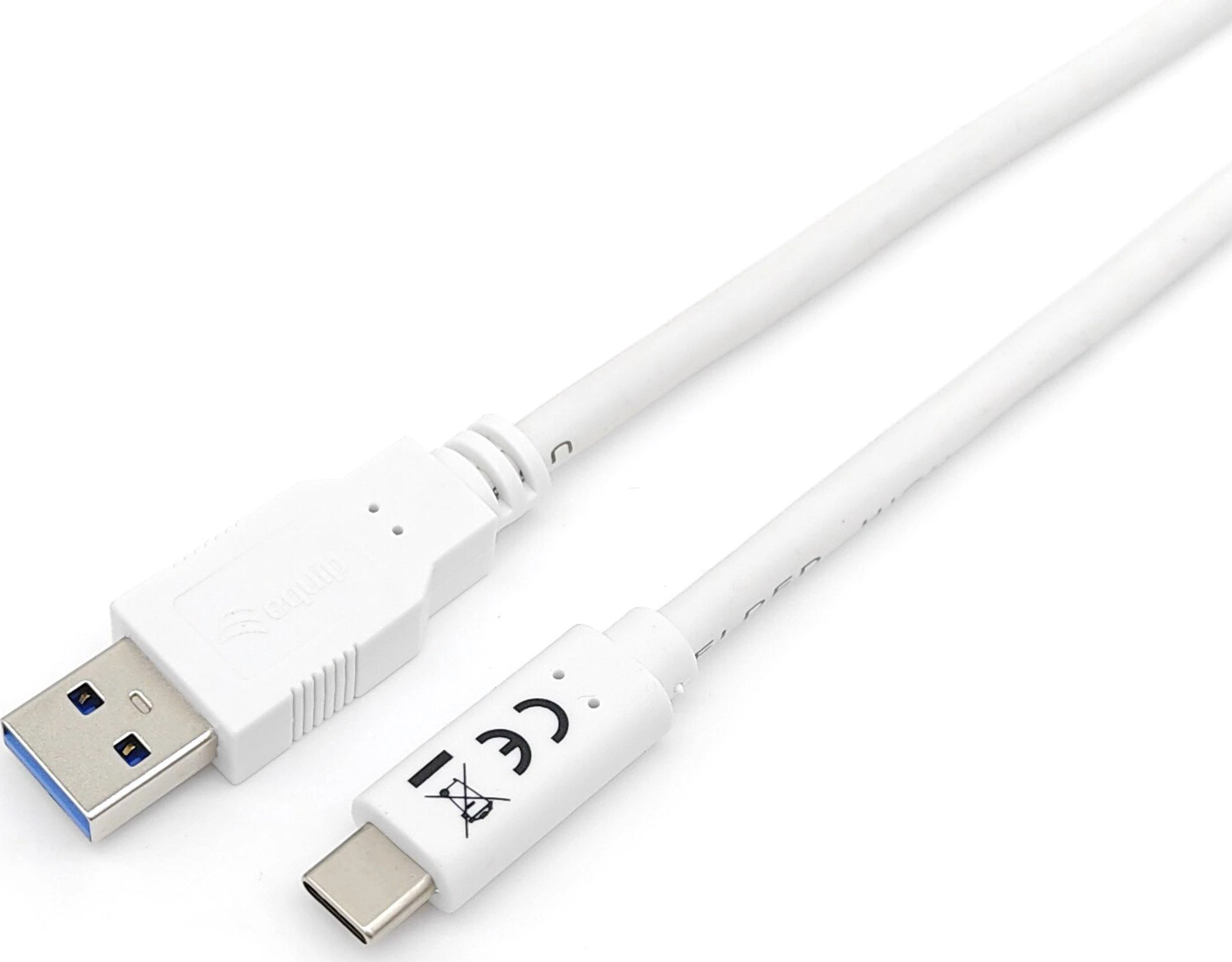 Kabelis USB Equip USB-A - USB-C 1 m Baltas (128364)