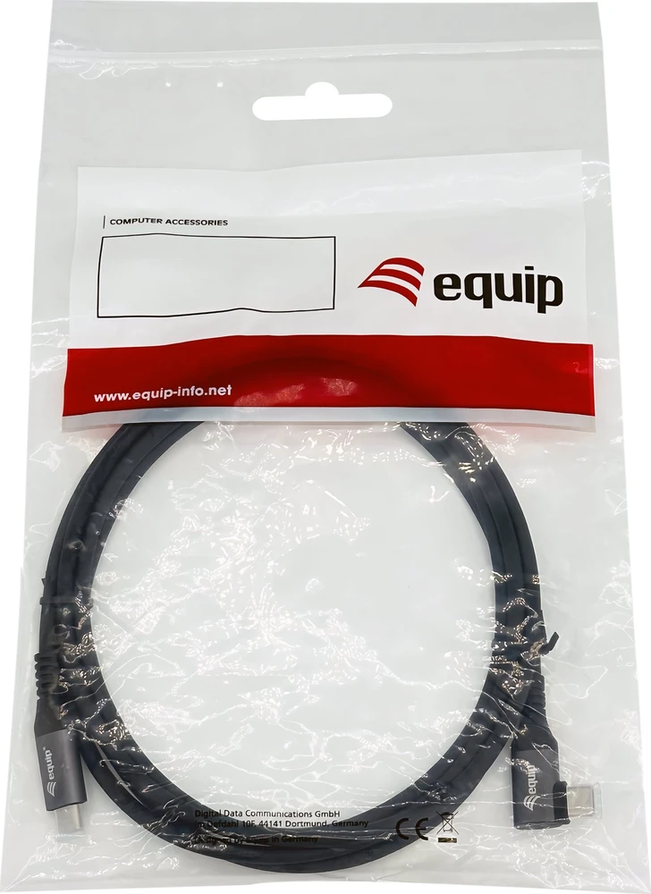 Kabelis USB Equip USB-C - USB-C 1 m Juodas (128891)