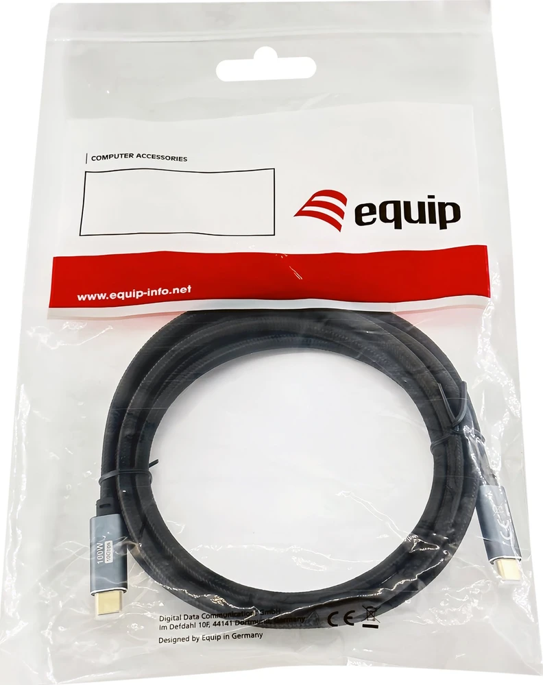 Kabelis USB Equip USB-C - USB-C 2 m Juodas (128357)