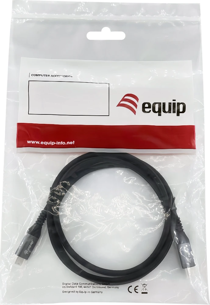 Kabelis USB Equip USB-C - USB-C 2 m Juodas (128383)
