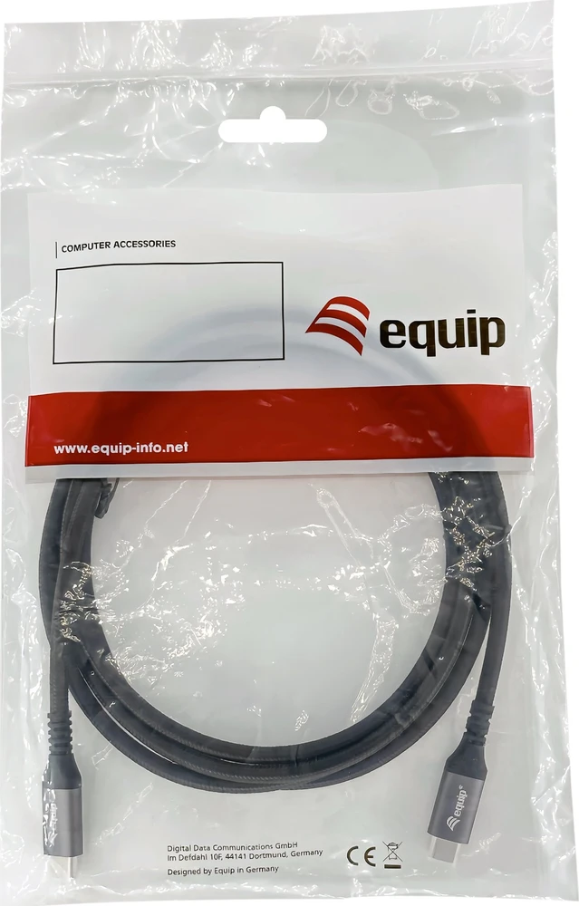 Kabelis USB Equip USB-C - USB-C 2 m Juodas (128382)