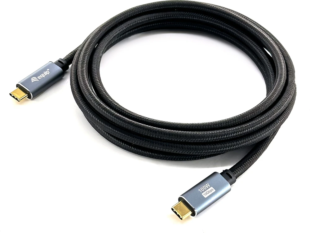 Kabelis USB Equip USB-C - USB-C 2 m Juodas (128357)
