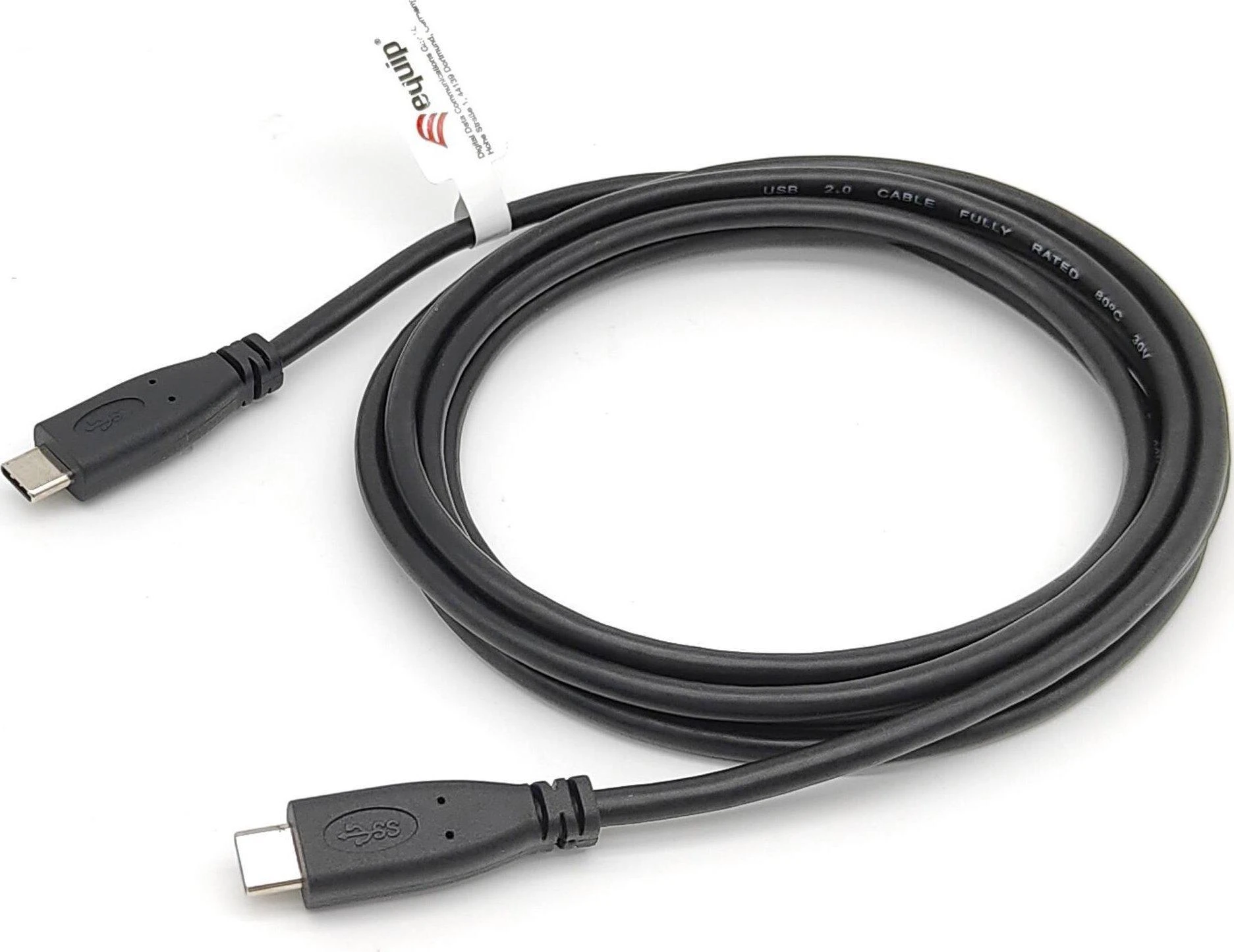 Kabelis USB Equip USB-C - USB-C 2 m Juodas (128887)