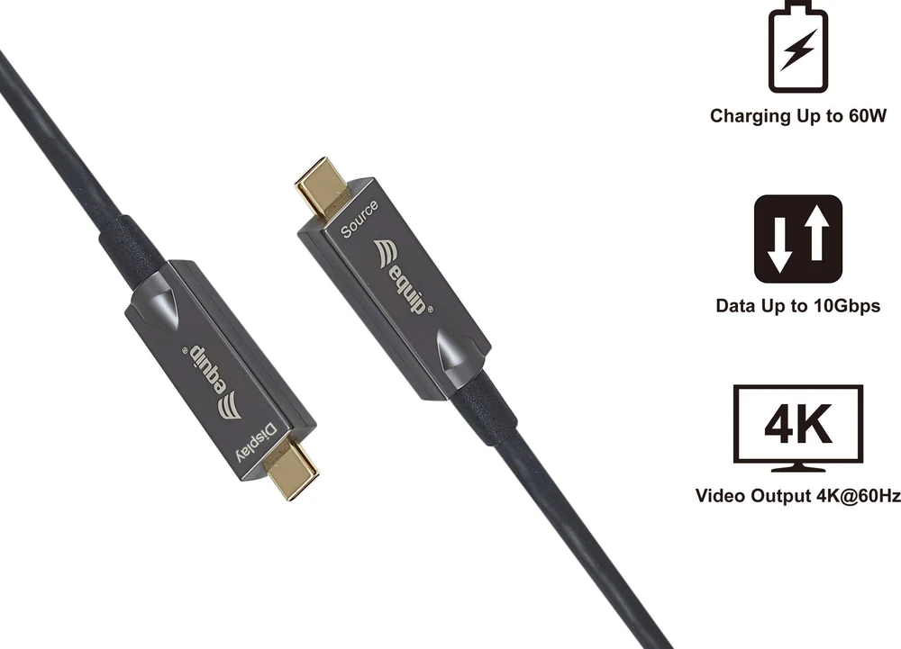 Equip 119461 USB kabelis USB 3.2 Gen 2 (3.1 Gen 2) 5 m USB C Juoda