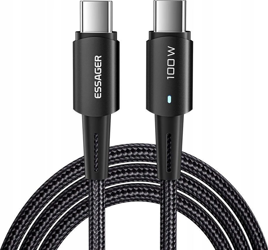 USB-C į USB-C 100 W Essager kabelis 1 m (juodas)