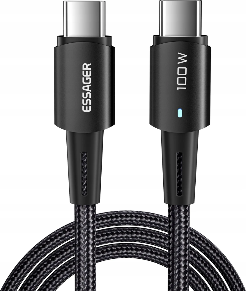 USB-C į USB-C 100 W Essager kabelis 1 m (juodas)