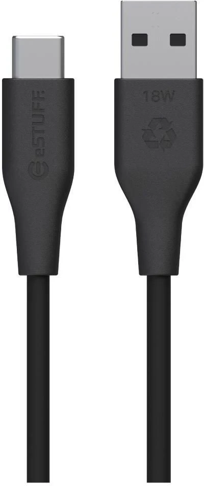 Kabelis USB eStuff INFINITE (GRS) USB-C do USB-A USB 2.0 2m 60W Juodas (INFINITE (GRS) USB-C to USB-A)