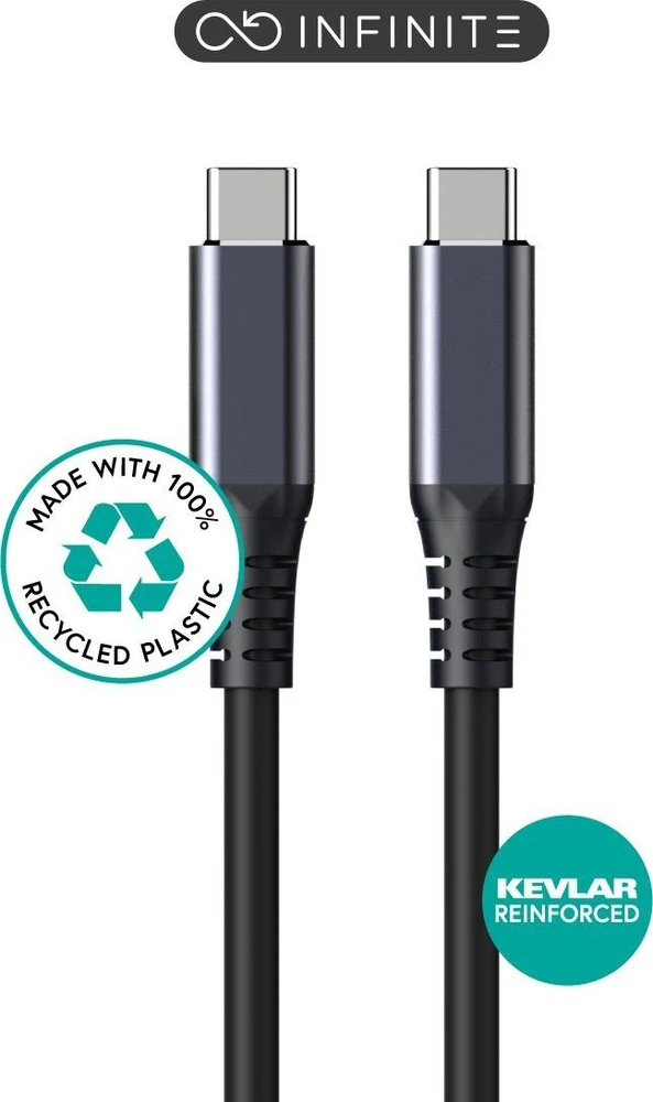 USB eStuff USB-C - USB-C 1.2 m Juodas (INFINITE USB-C kabelis 1.2 m)