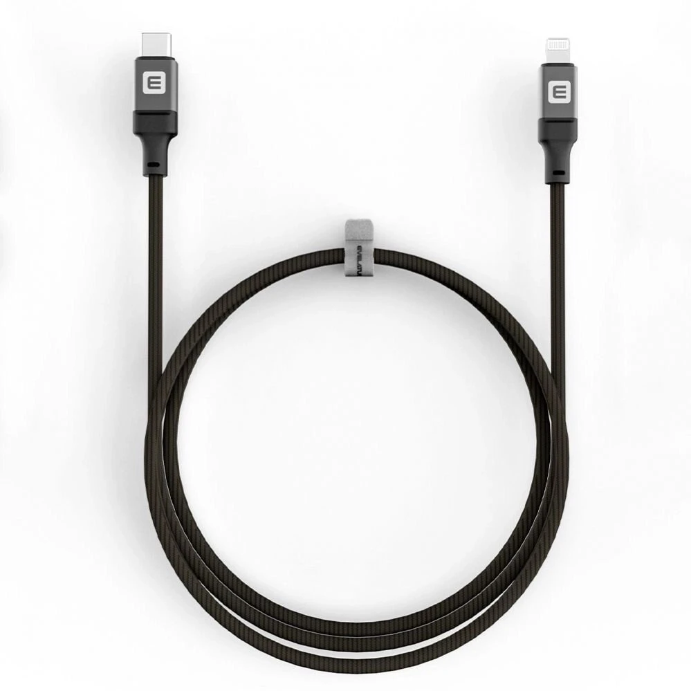 Kabelis USB Evelatus USB-C - Lightning 1.2 m Juodas (MFI09CLB1)