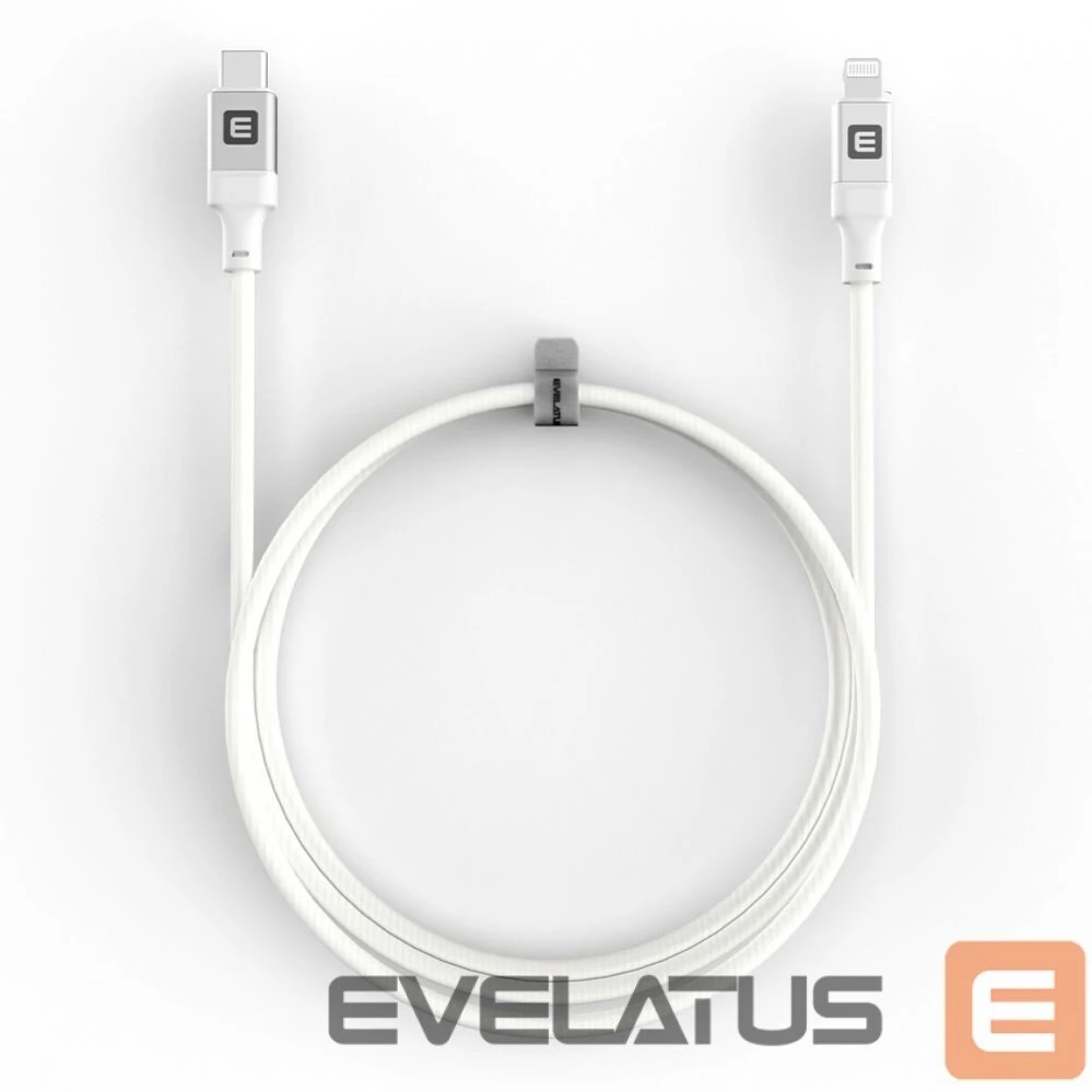 Kabelis USB Evelatus C į Lightning kabelis 2.0m 60W (MFI09) aliumininis korpusas pinta Baltas (MFI09CLW2)