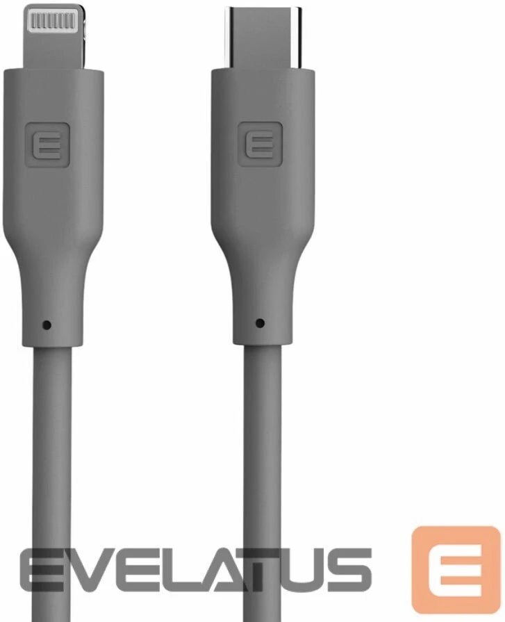 USB kabelis Evelatus C į Lightning silikoninis kabelis 1,2 m (MFI10CL) 60W / 20V3A Pilkas (MFI10CLG)