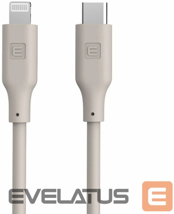 Kabelis USB Evelatus C to Lightning Silicone Cable 1.2M (MFI10CL) 60W / 20V3A Warm Gray (MFI10CLWG)