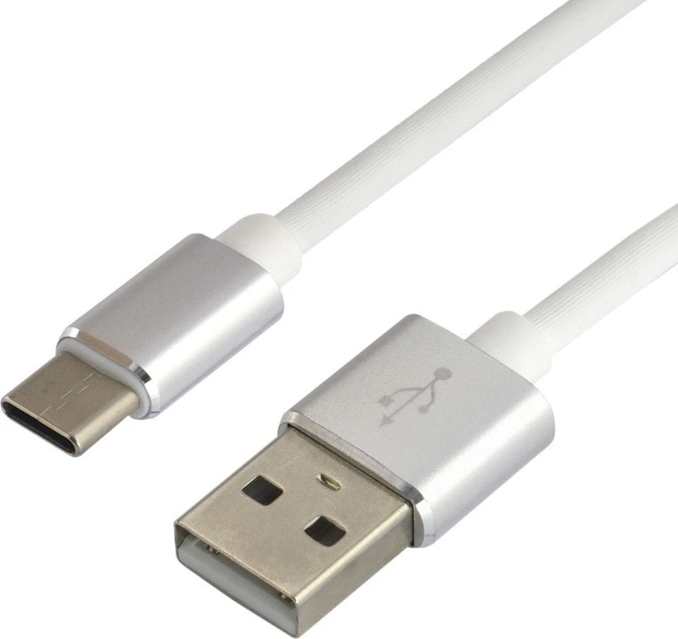 everActive kabelis USB-C 1m - Baltas, silikonas, greitas įkrovimas, 3A - CBS-1CW