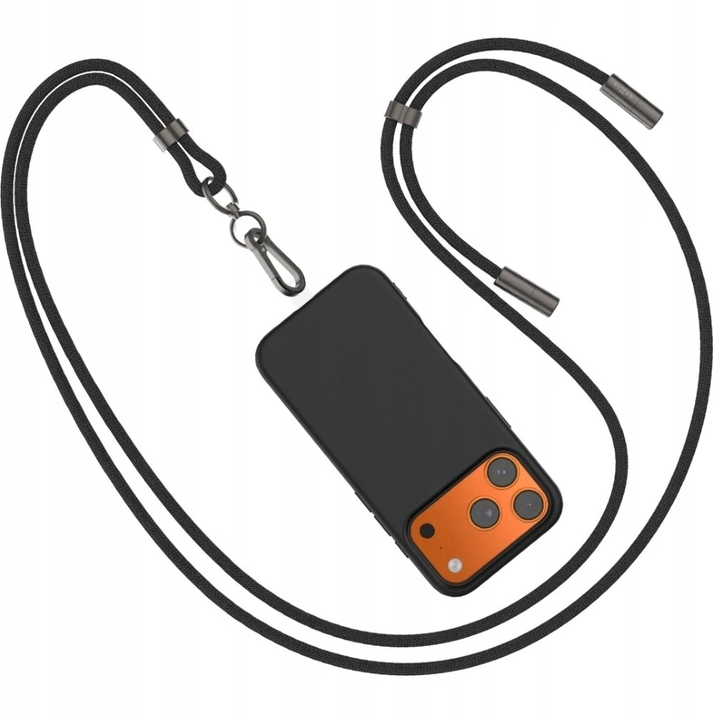 Fixed Fiksuotas kaklo kabelis USB-C, 1,6 m, PD 60W, juodas