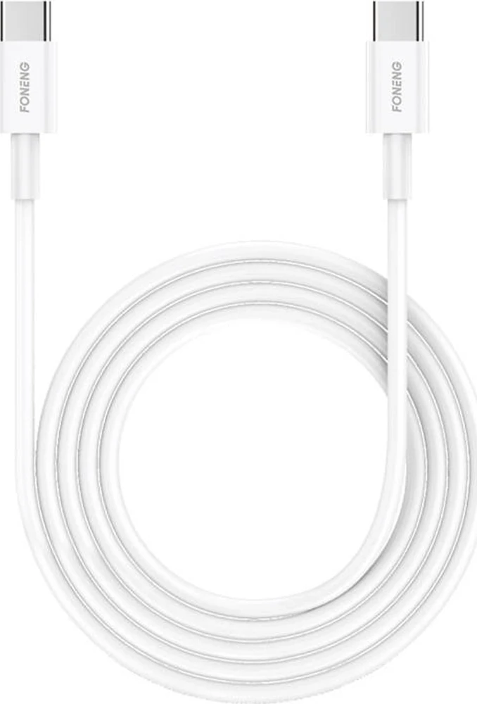 Foneng X55 USB-C į USB-C laidas, 60 W, 2 m (baltas)