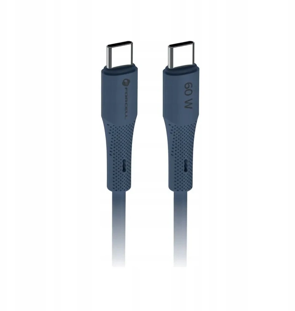 USB C į USB C laidas Forcell F-Energy QC4.0 PD 3A 60W silikoninis 1 m C344 mėlynas