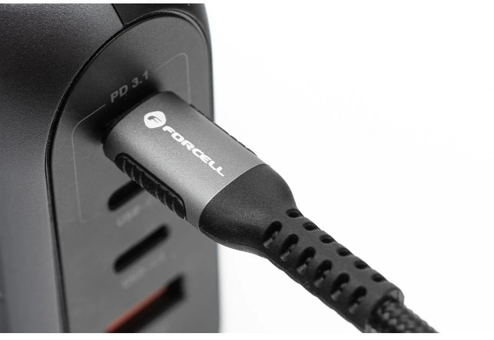 USB A tipo laidas su „Lightning“ jungtimi Forcell F-Energy 2,4A 12W Cafule 0,5 m, C257, juodas