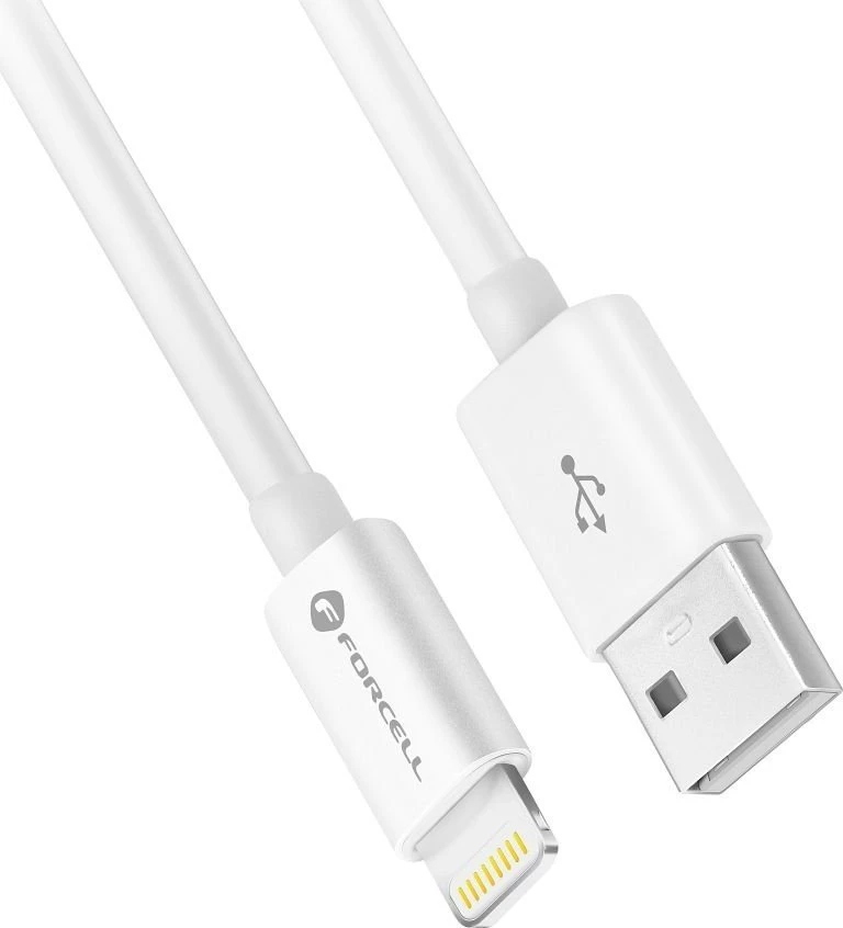 USB A tipo laidas su „Lightning“ jungtimi Forcell F-Energy MFi 2,4A 12W 1 m C703 baltas