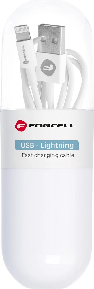 USB A tipo į „Lightning“ tipo laidas „Forcell F-Energy“ 1A vamzdelis, 1 m, C316, baltas