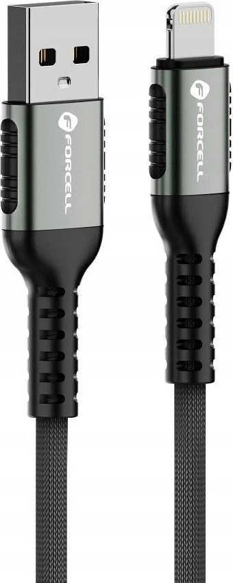 USB A tipo į „Lightning“ tipo laidas Forcell F-Energy 2,4A 12W Cafule 1,2 m C257 juodas