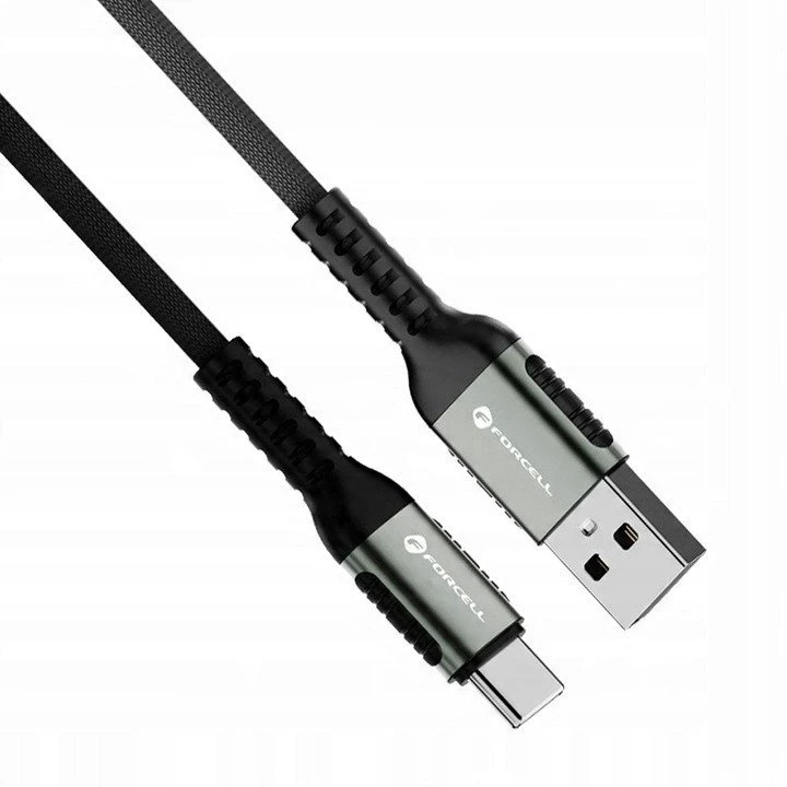 USB A į USB C laidas Forcell F-Energy QC4.0 3A 66W Cafule 0,25 m C256 juodas