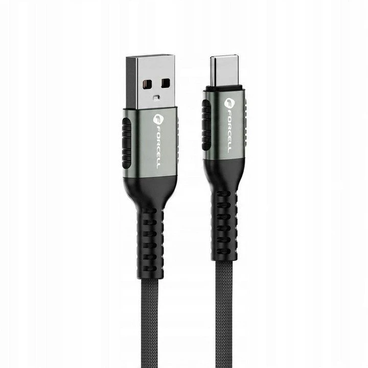 USB A į USB C laidas Forcell F-Energy QC4.0 3A 66W Cafule 0,25 m C256 juodas