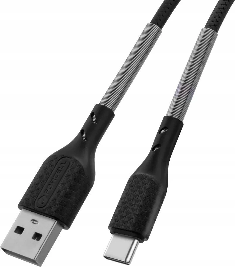 USB A į USB C laidas Forcell F-Energy QC4.0 5A 60W Carbon 1 m CB-02A juodas