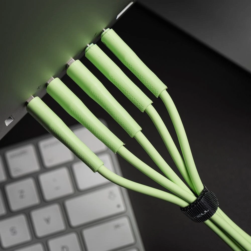 USB A į USB C laidas Forcell F-Energy QC4.0 3A 66W silikoninis 1 m C342 žalias