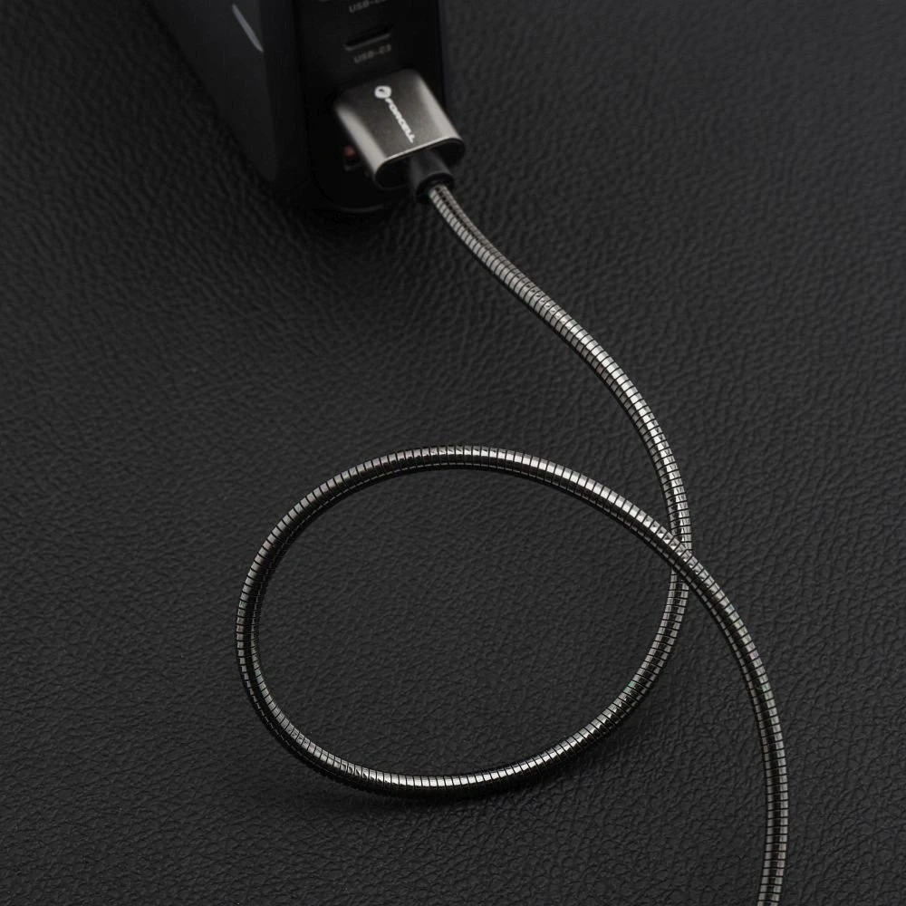 USB A į USB C laidas Forcell F-Energy QC4.0 3A 66W metalinis 2 m C234 sidabrinis