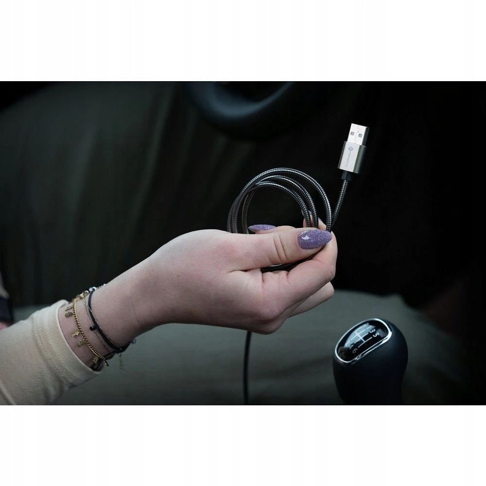 USB A į USB C laidas Forcell F-Energy QC4.0 3A 66W metalinis 2 m C234 sidabrinis