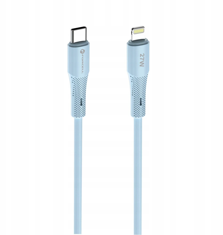 USB C - Lightning kabelis Forcell F-Energy PD 3A 27W silikoninis 1 m C346 mėlynas