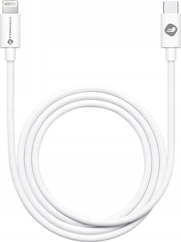 USB C laidas su „Lightning“ jungtimi Forcell F-Energy PD 27W Tube 1 m C291 baltas