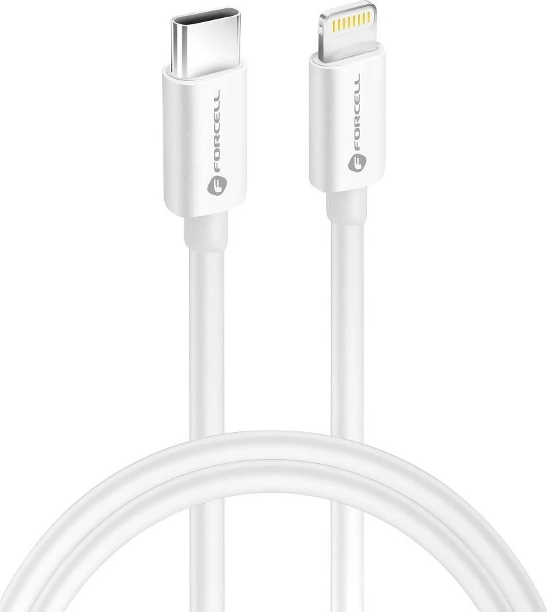 USB C - Lightning kabelis Forcell F-Energy MFi PD 3A 30W 1 m C901 baltas