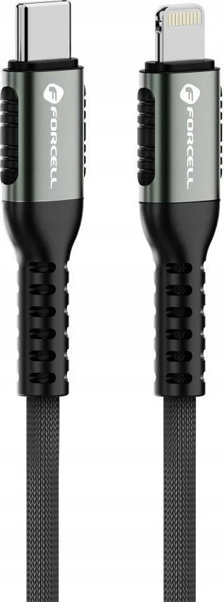 USB C - Lightning laidas Forcell F-Energy PD 3A 27W Cafule 1,2 m C259 juodas